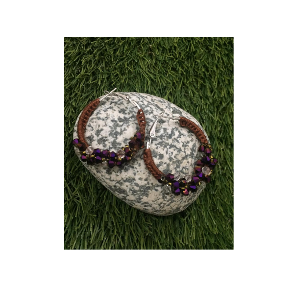 crochet thread and sequence earrings